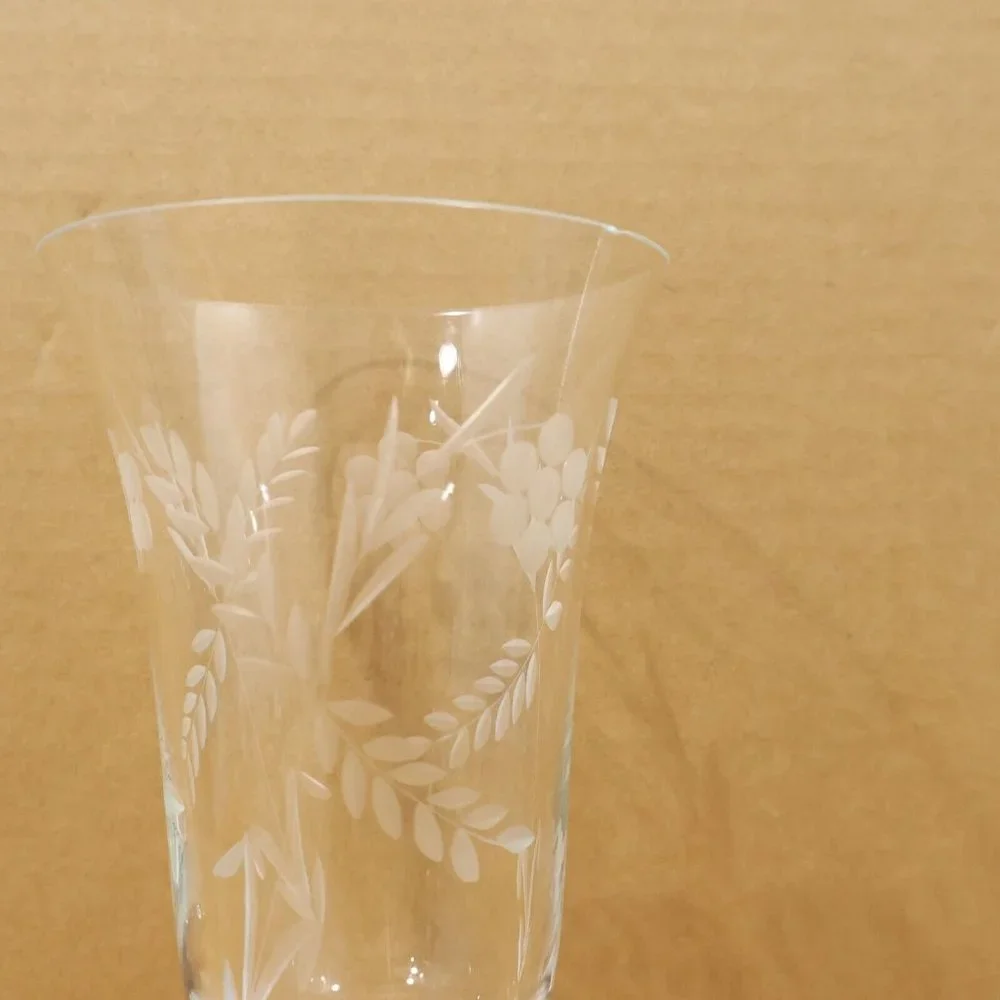 Princess House Heritage Pattern Footed Tumbler 7.5in Tall